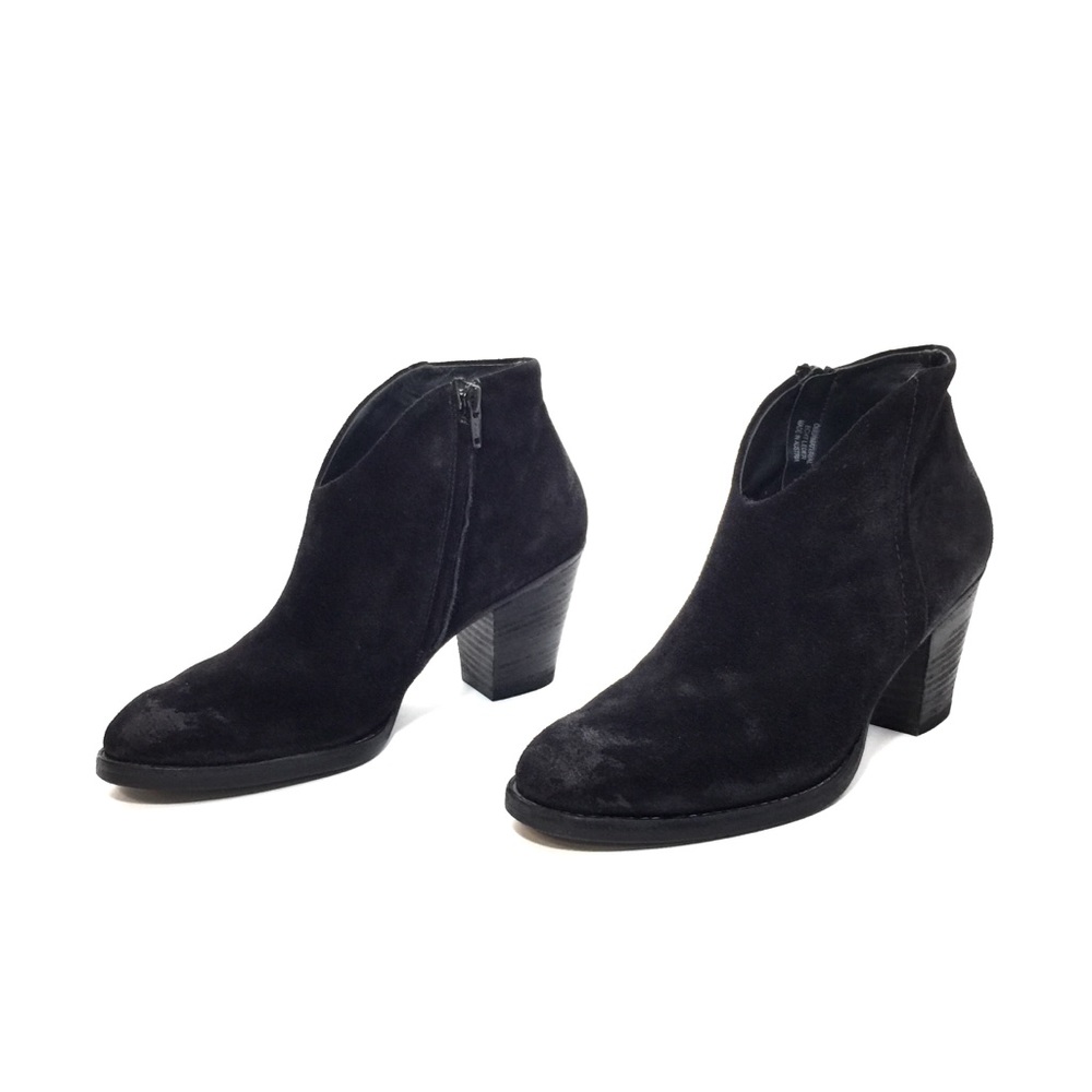 Paul Green Black Distressed Suede Ankle Booties